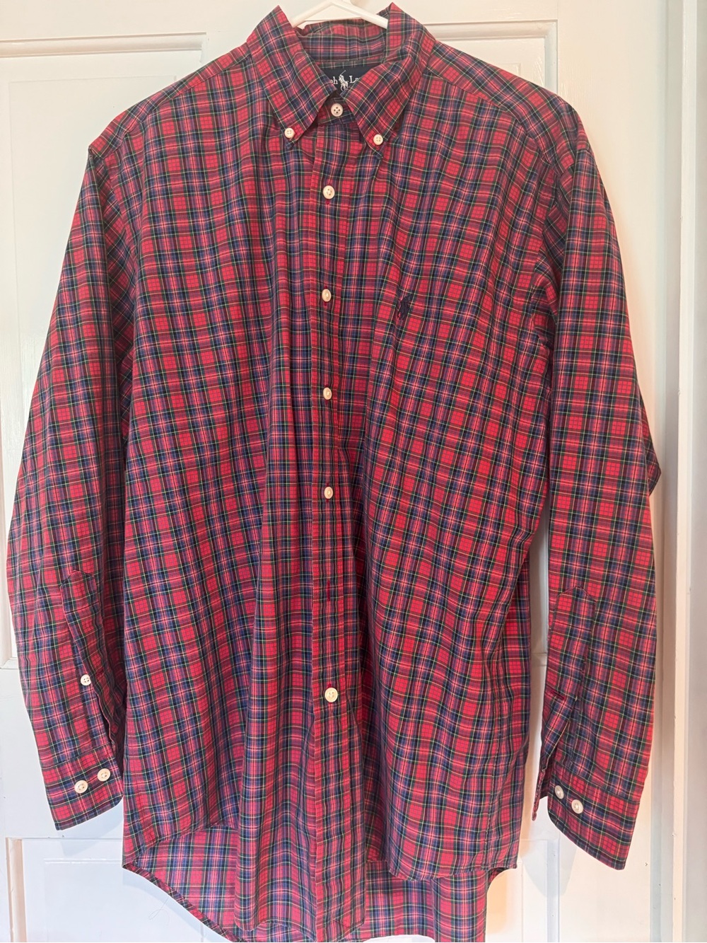 Vintage Ralph Lauren Yarmouth Plaid Button Down Dress Shirt 15.5 32/33